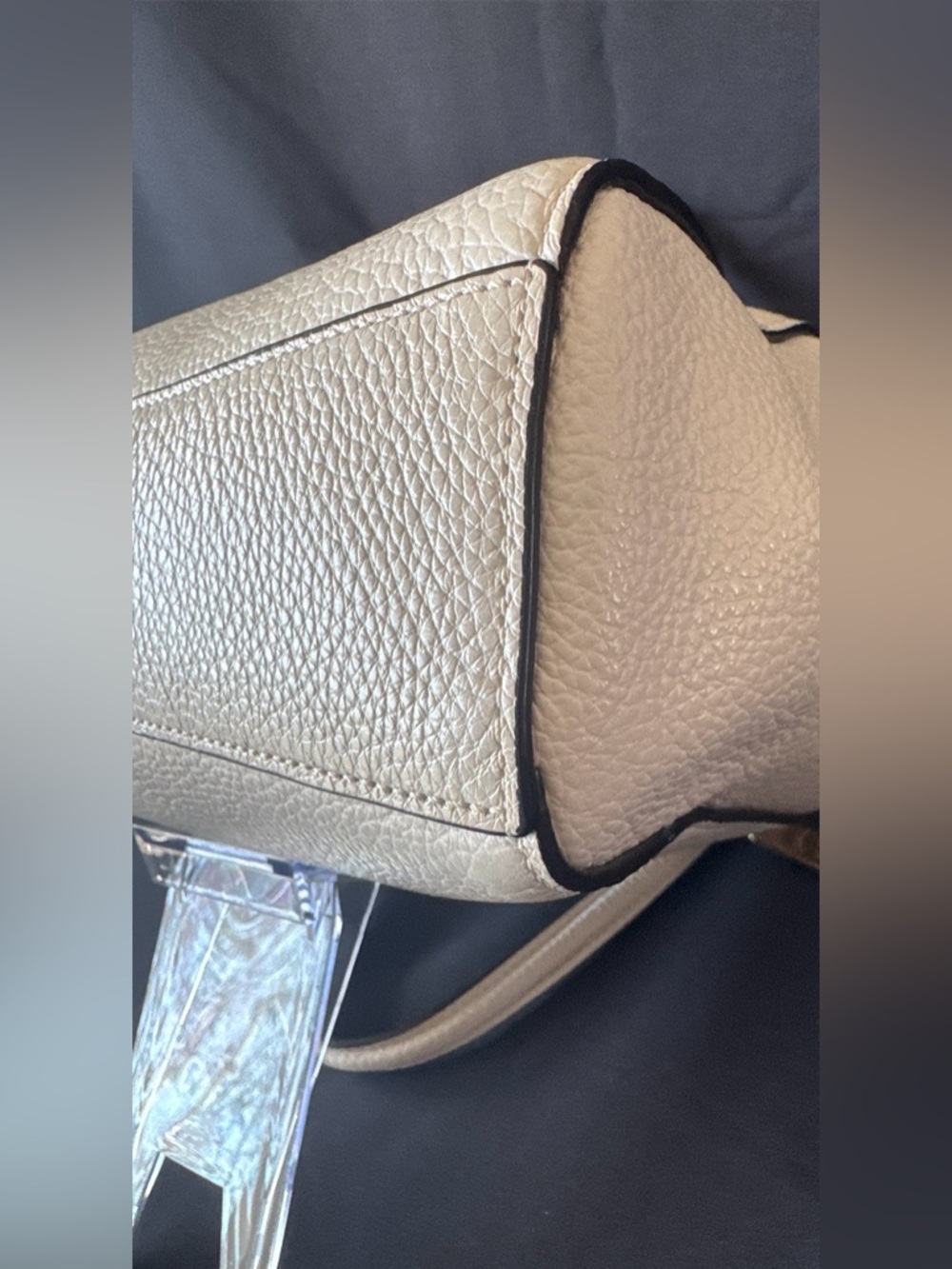 Coach Prairie Satchel Chalk White Pebbled Leather With Red Cherry Charm - Picture 8 of 13